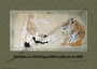 Der Weise unterrichtet den Tiger Kunstprint der traditionellen chinesischen Malerei